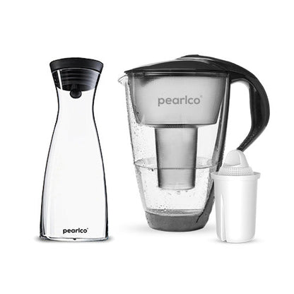 PearlCo Glas - Wasserfilter inkl. 1 Filterkartusche plus Glaskaraffe - PearlCo.de