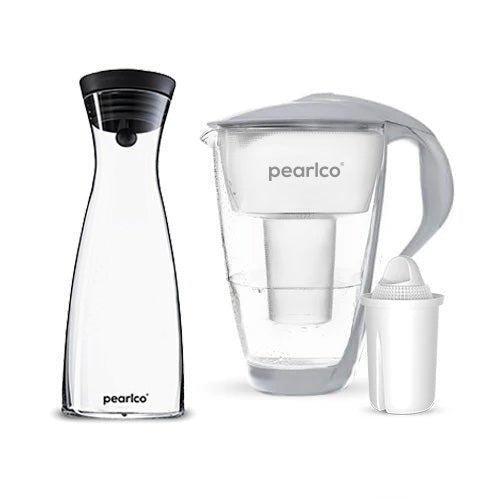PearlCo Glas - Wasserfilter inkl. 1 Filterkartusche plus Glaskaraffe - PearlCo.de