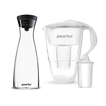 PearlCo Glas - Wasserfilter inkl. 1 Filterkartusche plus Glaskaraffe - PearlCo.de