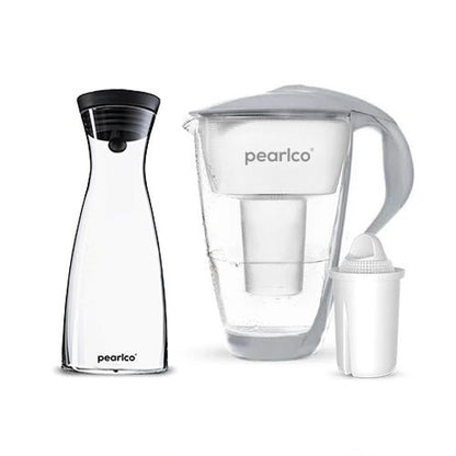 PearlCo Glas - Wasserfilter inkl. 1 Filterkartusche plus Glaskaraffe - PearlCo.de