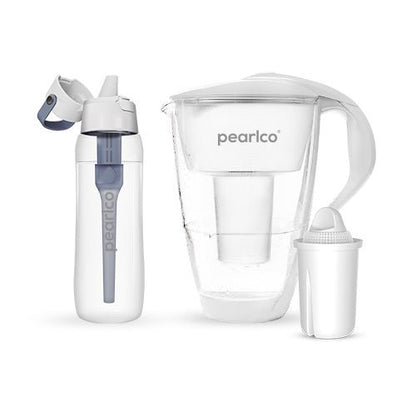 PearlCo Glas - Wasserfilter inkl. 1 Filterkartusche plus SOLID Filterflasche - PearlCo.de