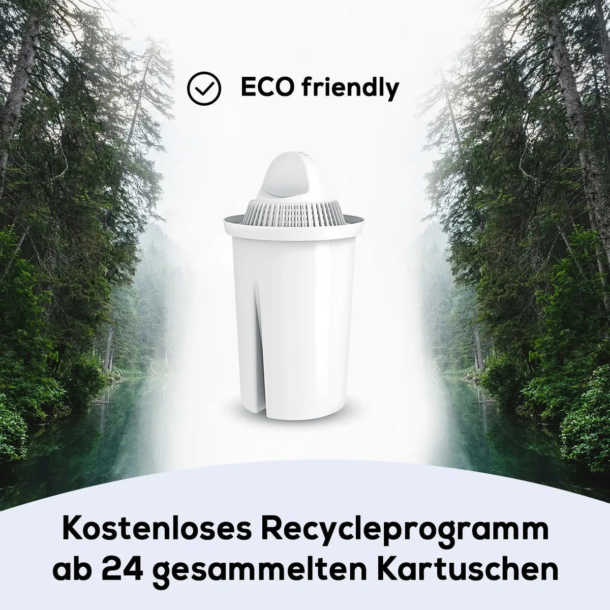 Glas Wasserfilter inkl. 12 Kartuschen plus Glasflasche