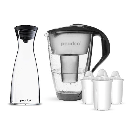 PearlCo Glas - Wasserfilter - Starter - Paket inkl. Glaskaraffe - PearlCo.de