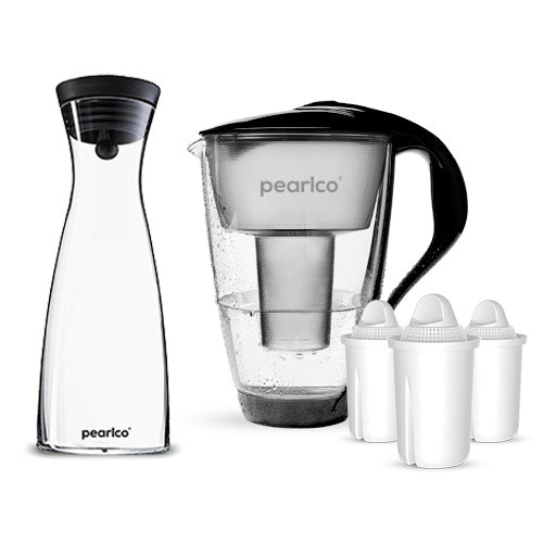 PearlCo Glas - Wasserfilter - Starter - Paket inkl. Glaskaraffe - PearlCo.de