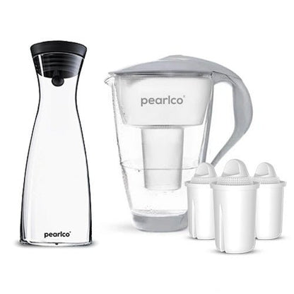 PearlCo Glas - Wasserfilter - Starter - Paket inkl. Glaskaraffe - PearlCo.de