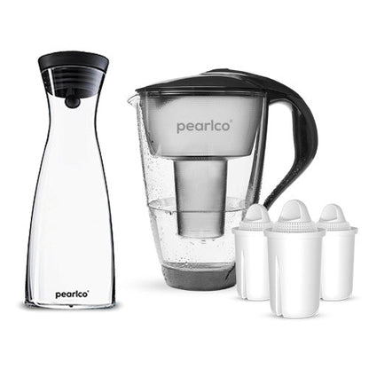 PearlCo Glas - Wasserfilter - Starter - Paket inkl. Glaskaraffe - PearlCo.de