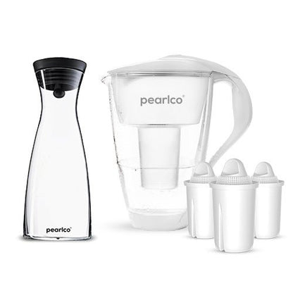 PearlCo Glas - Wasserfilter - Starter - Paket inkl. Glaskaraffe - PearlCo.de