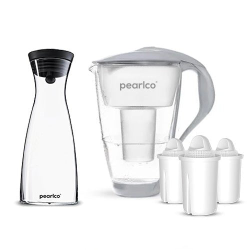 PearlCo Glas - Wasserfilter - Starter - Paket inkl. Glaskaraffe - PearlCo.de