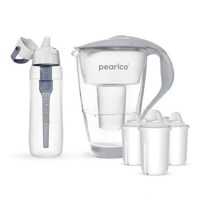 PearlCo Glas - Wasserfilter - Starter - Paket inkl. SOLID Filterflasche - PearlCo.de