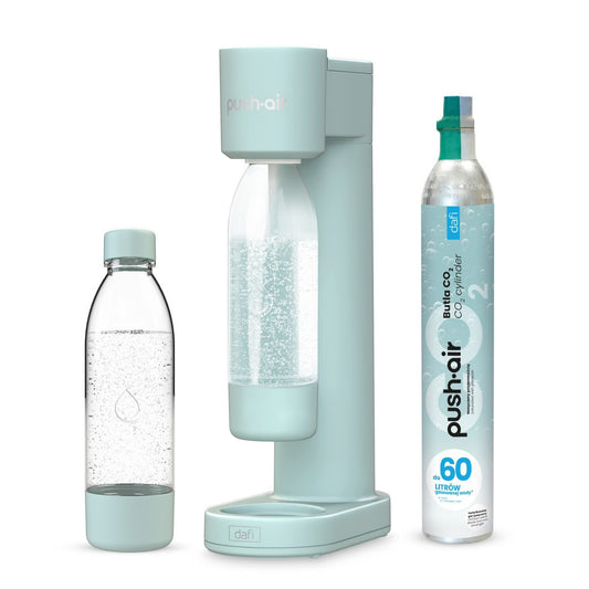 Wassersprudler Pushair inkl. 1 Co2 Zylinder und 2x 0,7l Flasche