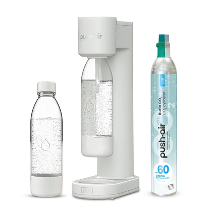 Wassersprudler Pushair inkl. 1 Co2 Zylinder und 2x 0,7l Flasche
