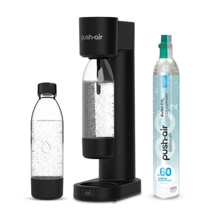 Wassersprudler Pushair inkl. 1 Co2 Zylinder und 2x 0,7l Flasche