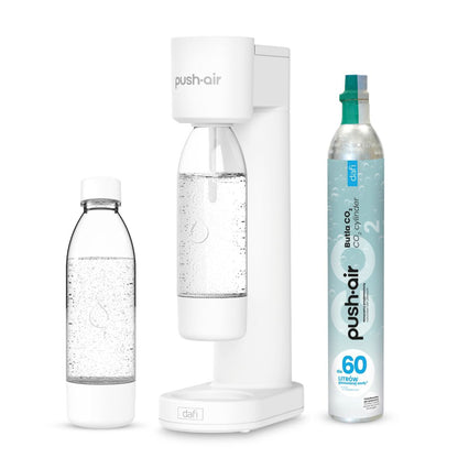 Wassersprudler Pushair inkl. 1 Co2 Zylinder und 2x 0,7l Flasche