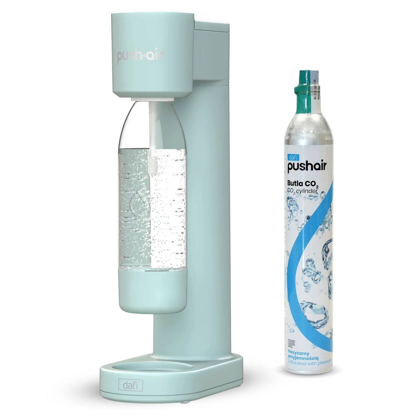 DAFI Wassersprudler Pushair inkl. 1 Co2 Zylinder und 0,7l Flasche