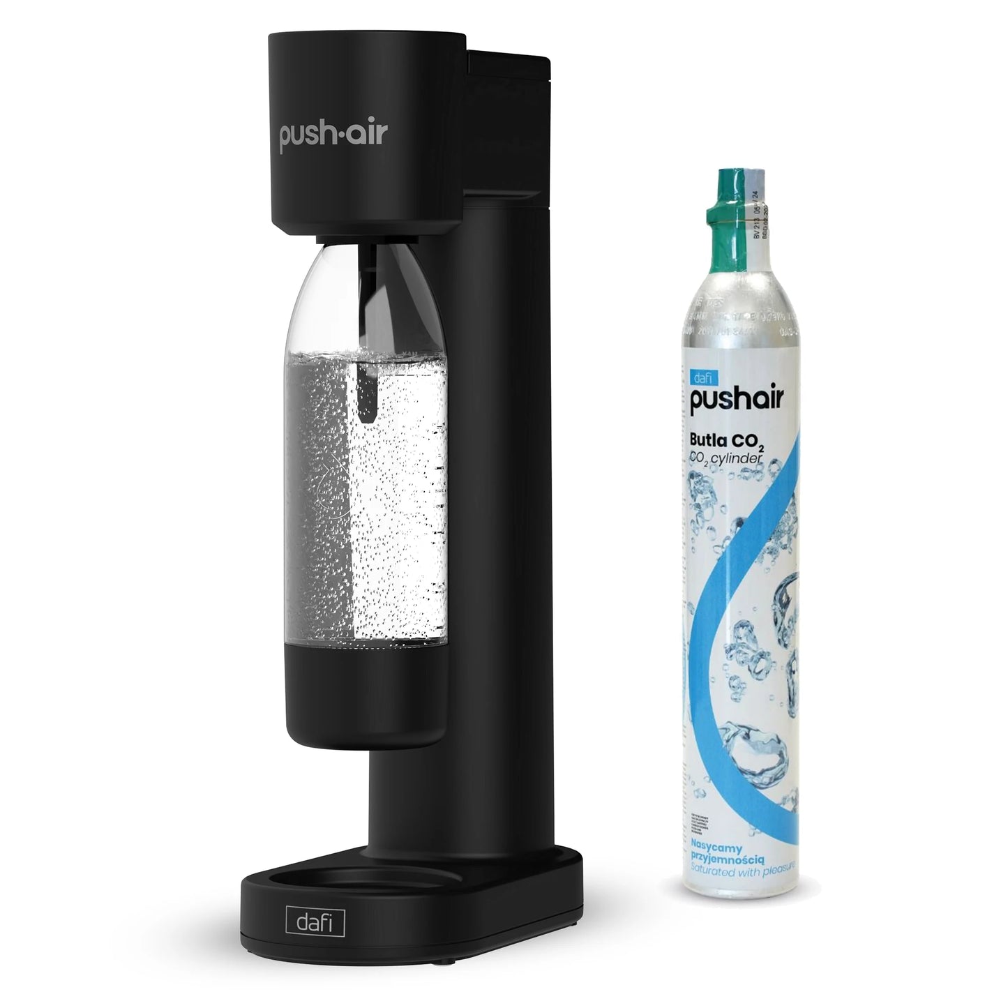 DAFI Wassersprudler Pushair inkl. 1 Co2 Zylinder und 0,7l Flasche