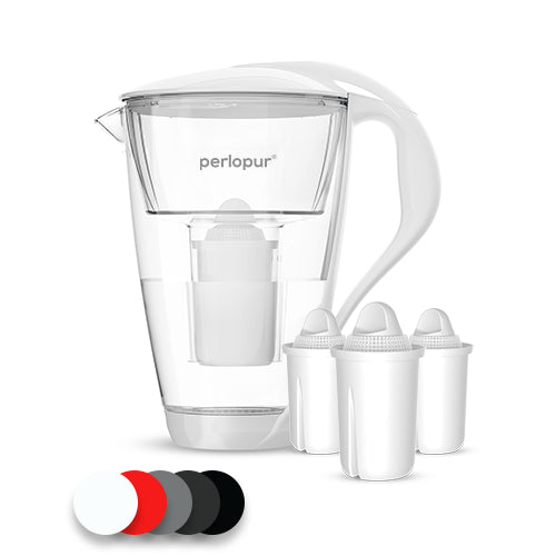 Glas-Wasserfilter inkl. 3 Filterkartuschen