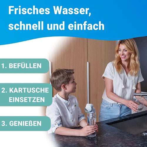Trinkflasche SOLID mit Filter 0,7 Liter anthrazit